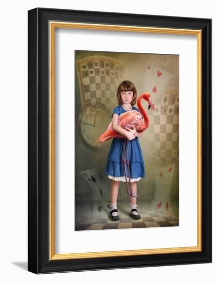 Alice Trying to Play Croquet with Flamingo-egal-Framed Photographic Print