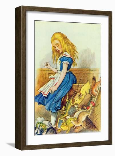 Alice Upsets the Jury-Box, Illustration from Alice in Wonderland by Lewis Carroll-John Tenniel-Framed Giclee Print