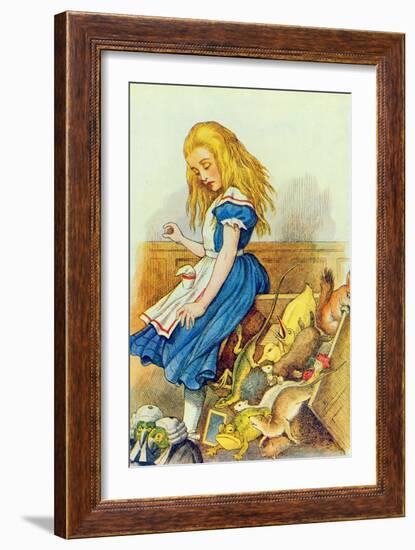 Alice Upsets the Jury-Box, Illustration from Alice in Wonderland by Lewis Carroll-John Tenniel-Framed Giclee Print