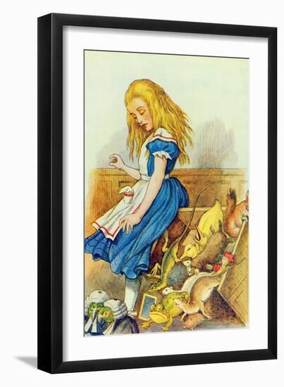 Alice Upsets the Jury-Box, Illustration from Alice in Wonderland by Lewis Carroll-John Tenniel-Framed Giclee Print