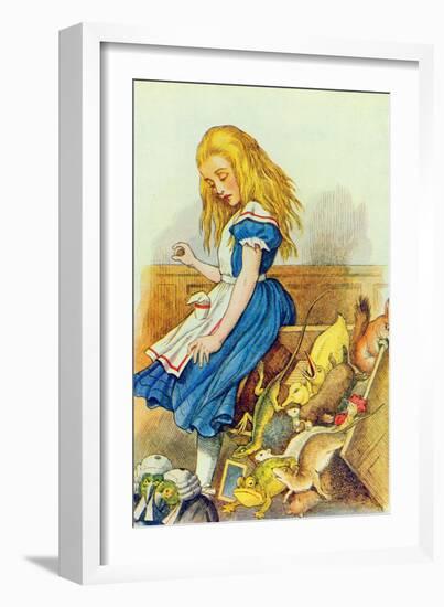 Alice Upsets the Jury-Box, Illustration from Alice in Wonderland by Lewis Carroll-John Tenniel-Framed Giclee Print