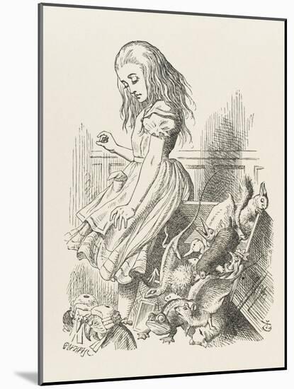 Alice Upsets the Jury-John Tenniel-Mounted Art Print