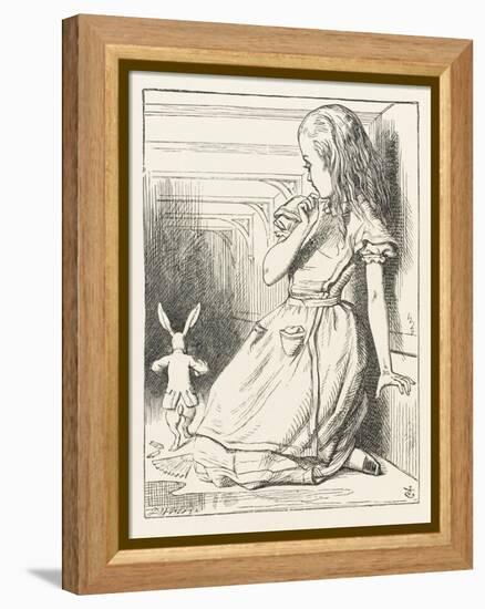 Alice Watches the White Rabbit Disappear Down the Hallway-John Tenniel-Framed Premier Image Canvas