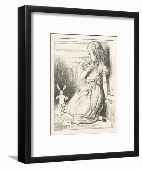 Alice Watches the White Rabbit Disappear Down the Hallway-John Tenniel-Framed Photographic Print