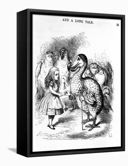 Alice with a Dodo Illustration of the First Edition by Tenniel, 1871 (Engraving)-John Tenniel-Framed Premier Image Canvas