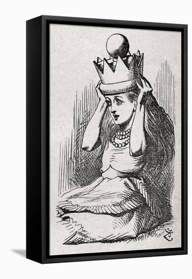 Alice with Queen's Crown-John Tenniel-Framed Premier Image Canvas
