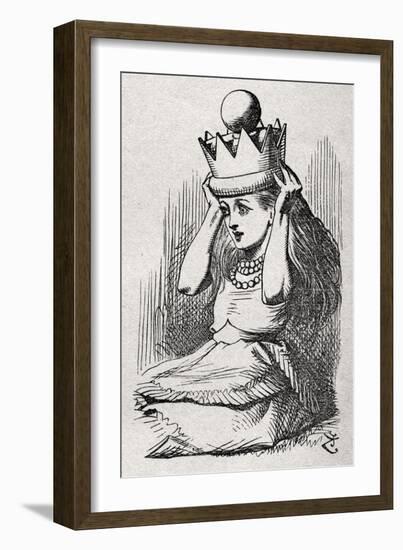 Alice with Queen's Crown-John Tenniel-Framed Giclee Print