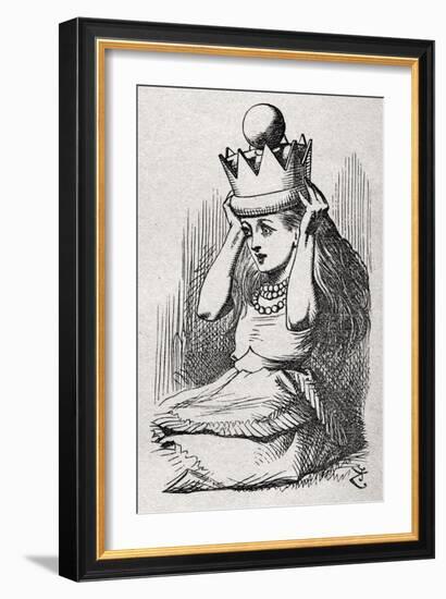 Alice with Queen's Crown-John Tenniel-Framed Giclee Print