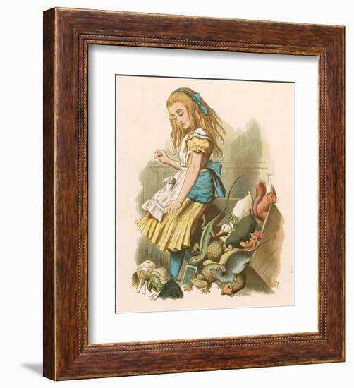 Alice with squirrel-null-Framed Art Print