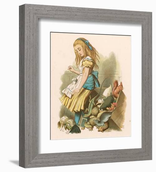 Alice with squirrel-null-Framed Art Print