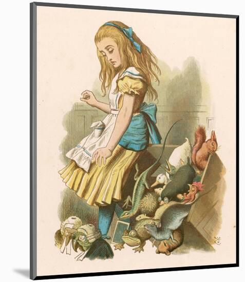 Alice with squirrel-null-Mounted Giclee Print