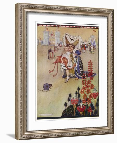 Alice with the Duchess at the Croquet Match-Gwynedd M. Hudson-Framed Art Print