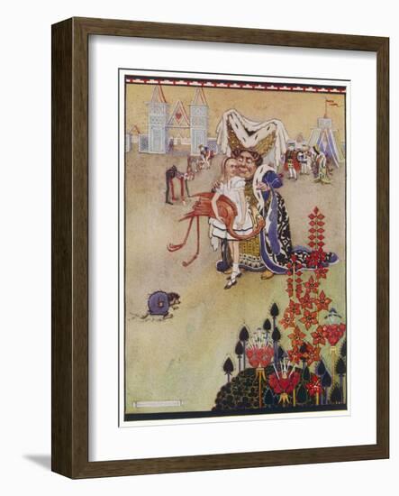 Alice with the Duchess at the Croquet Match-Gwynedd M. Hudson-Framed Art Print