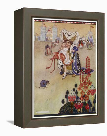 Alice with the Duchess at the Croquet Match-Gwynedd M. Hudson-Framed Stretched Canvas