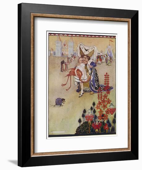 Alice with the Duchess at the Croquet Match-Gwynedd M. Hudson-Framed Art Print