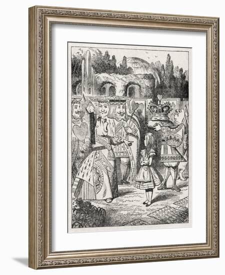 Alice with the King-John Tenniel-Framed Giclee Print