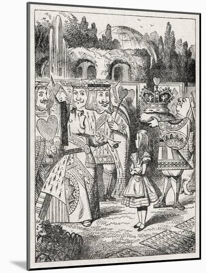 Alice with the King-John Tenniel-Mounted Giclee Print