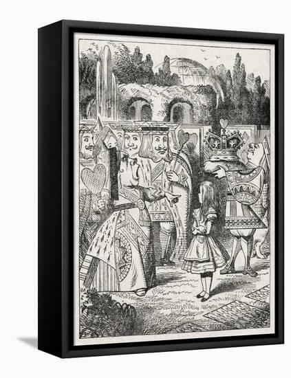 Alice with the King-John Tenniel-Framed Premier Image Canvas