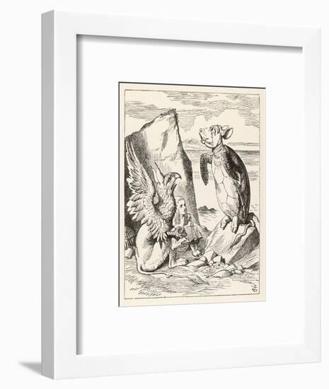 Alice with the Mock Turtle and the Gryphon-null-Framed Art Print