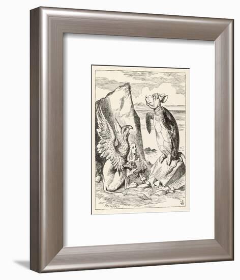 Alice with the Mock Turtle and the Gryphon-null-Framed Art Print