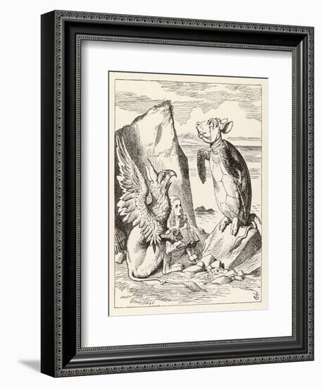 Alice with the Mock Turtle and the Gryphon-null-Framed Art Print