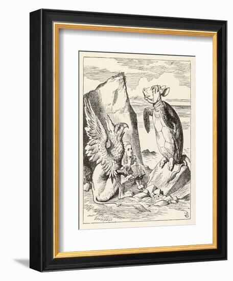 Alice with the Mock Turtle and the Gryphon-null-Framed Art Print