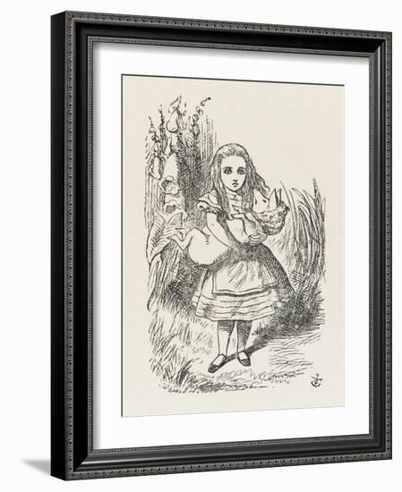 Alice with the Pig-Baby-John Tenniel-Framed Art Print