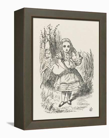 Alice with the Pig-Baby-John Tenniel-Framed Stretched Canvas