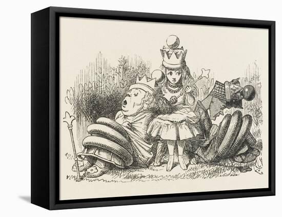 Alice with the Sleeping Queens-John Tenniel-Framed Premier Image Canvas