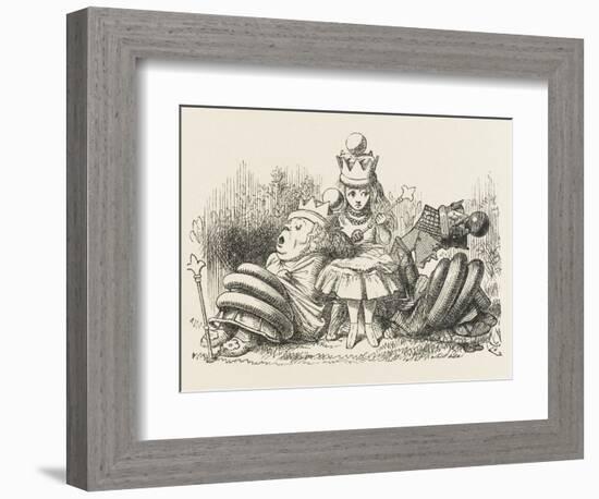 Alice with the Sleeping Queens-John Tenniel-Framed Photographic Print