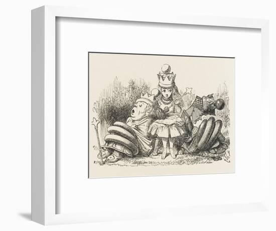 Alice with the Sleeping Queens-John Tenniel-Framed Photographic Print