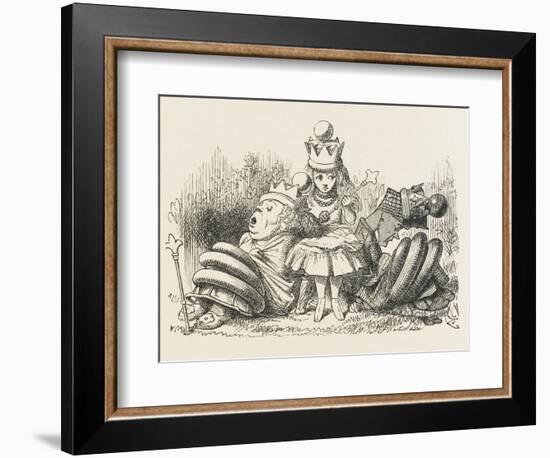 Alice with the Sleeping Queens-John Tenniel-Framed Photographic Print