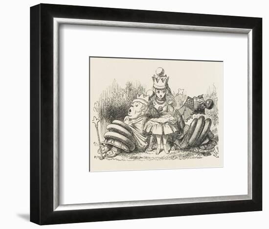 Alice with the Sleeping Queens-John Tenniel-Framed Photographic Print