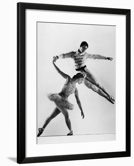 Alicia Alonso and Igor Youskevitch in the American Ballet Theater Production of "Nutcracker"-Gjon Mili-Framed Premium Photographic Print