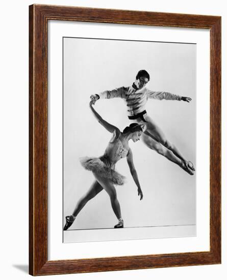 Alicia Alonso and Igor Youskevitch in the American Ballet Theater Production of "Nutcracker"-Gjon Mili-Framed Premium Photographic Print