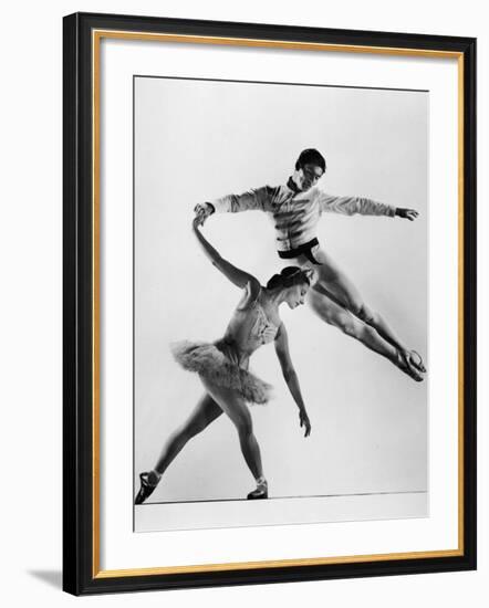 Alicia Alonso and Igor Youskevitch in the American Ballet Theater Production of "Nutcracker"-Gjon Mili-Framed Premium Photographic Print