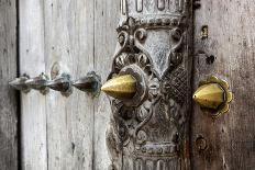 Close-Up of Traditional Carved Door, Stone Town, Zanzibar, Tanzania-Alida Latham-Photographic Print