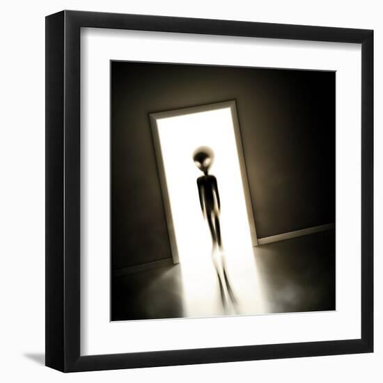 Alien at Door-_Lonely_-Framed Art Print