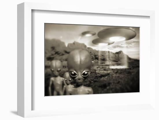 Alien Contact In the 1940s, Artwork-Detlev Van Ravenswaay-Framed Photographic Print