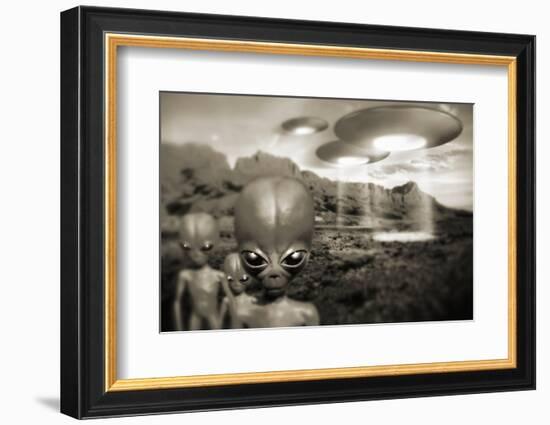 Alien Contact In the 1940s, Artwork-Detlev Van Ravenswaay-Framed Photographic Print