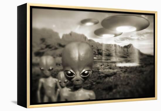 Alien Contact In the 1940s, Artwork-Detlev Van Ravenswaay-Framed Premier Image Canvas