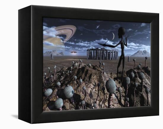 Alien Explorers on an Alien World-Stocktrek Images-Framed Premier Image Canvas