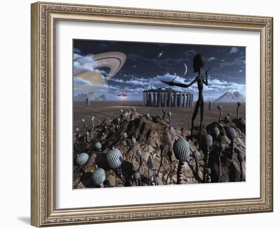 Alien Explorers on an Alien World-Stocktrek Images-Framed Photographic Print