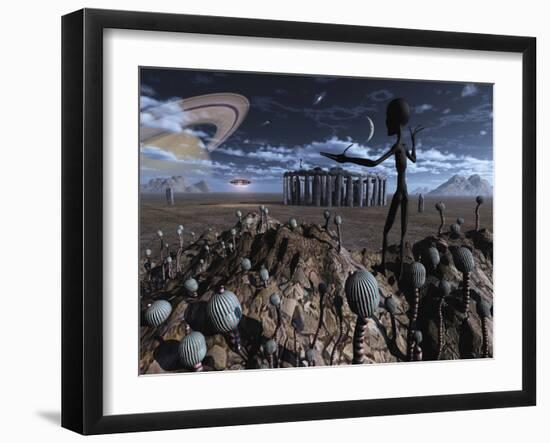 Alien Explorers on an Alien World-Stocktrek Images-Framed Photographic Print