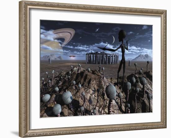 Alien Explorers on an Alien World-Stocktrek Images-Framed Photographic Print