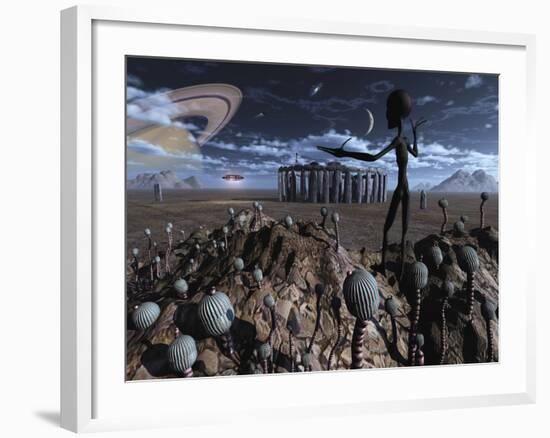 Alien Explorers on an Alien World-Stocktrek Images-Framed Photographic Print