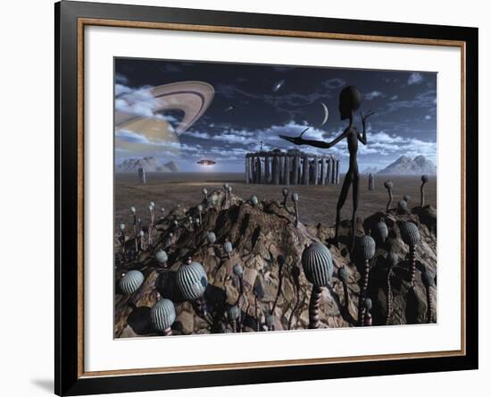 Alien Explorers on an Alien World-Stocktrek Images-Framed Photographic Print