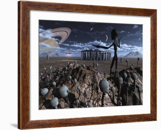 Alien Explorers on an Alien World-Stocktrek Images-Framed Photographic Print