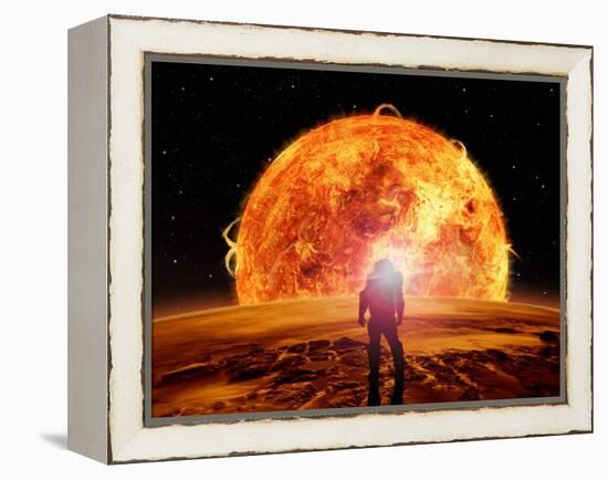 Alien Planet Fantasy Space Scene-Keith Tarrier-Framed Stretched Canvas