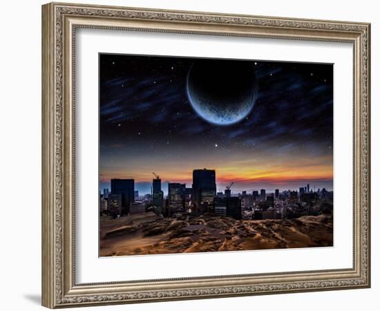 Alien Planet Fantasy Space Scene-Keith Tarrier-Framed Art Print